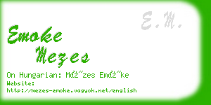 emoke mezes business card